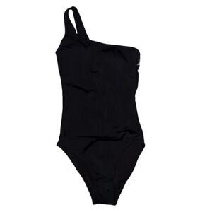 NWT Andie Black Nantucket One Shoulder One Piece Swimsuit Size M